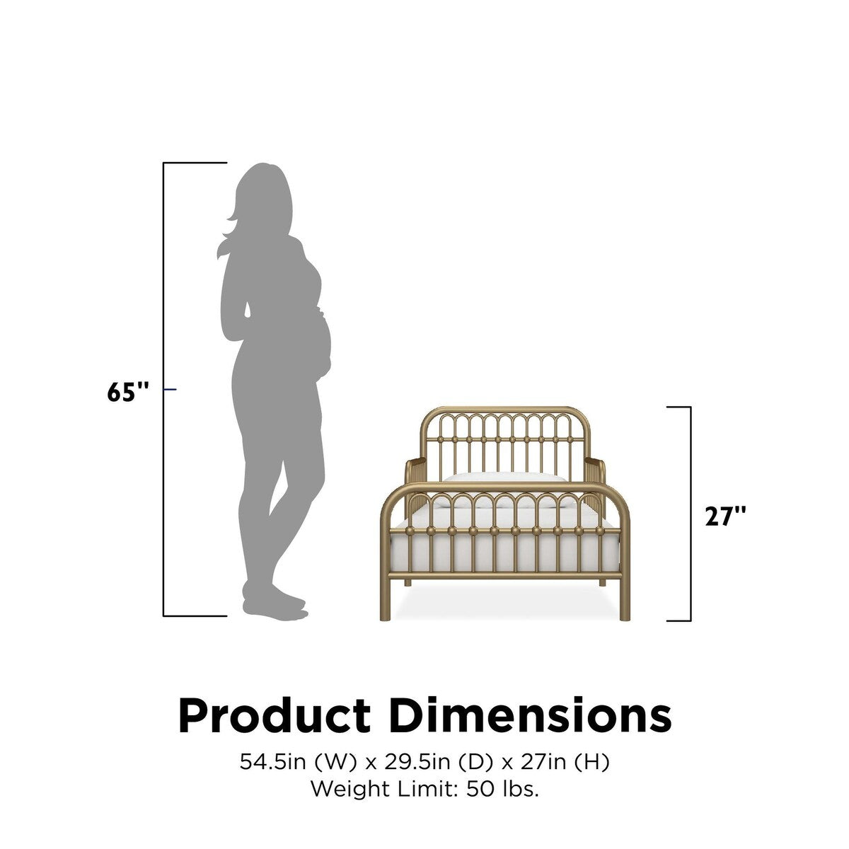 Little Seeds Monarch Hill Ivy Metal Toddler Bed with Safety 1st Heavenly Dreams Baby & Toddler Mattress
