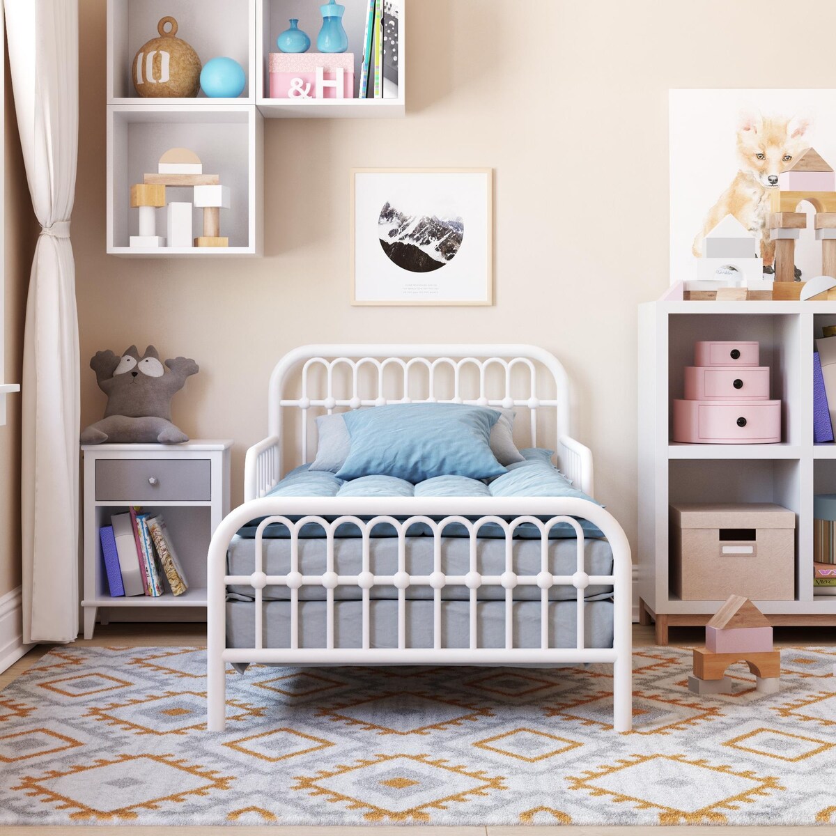 Little Seeds Monarch Hill Ivy Metal Toddler Bed with Safety 1st Heavenly Dreams Baby & Toddler Mattress