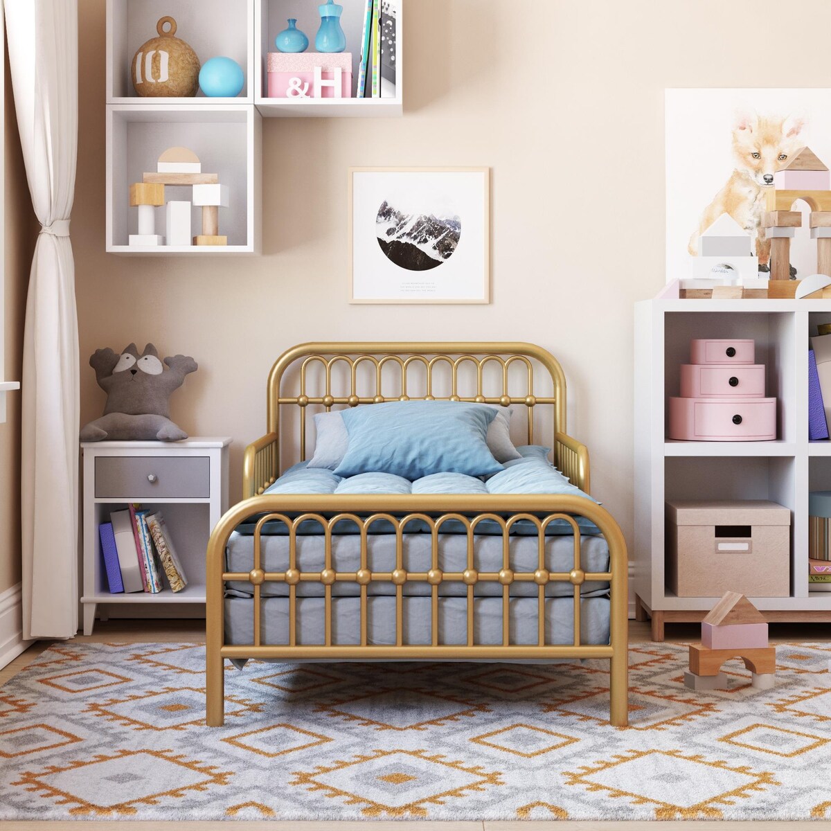 Little Seeds Monarch Hill Ivy Metal Toddler Bed with Safety 1st Heavenly Dreams Baby & Toddler Mattress