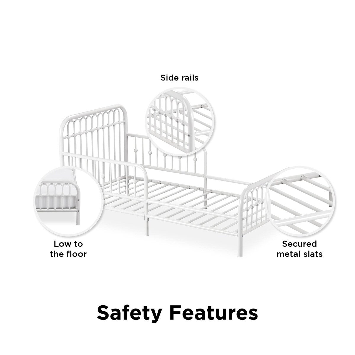 Little Seeds Monarch Hill Ivy Metal Toddler Bed with Safety 1st Heavenly Dreams Baby & Toddler Mattress