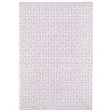 Littles Pink & Ivory Greek Key Microfiber Rug (8'0 x 10'0) - 8' x 10'