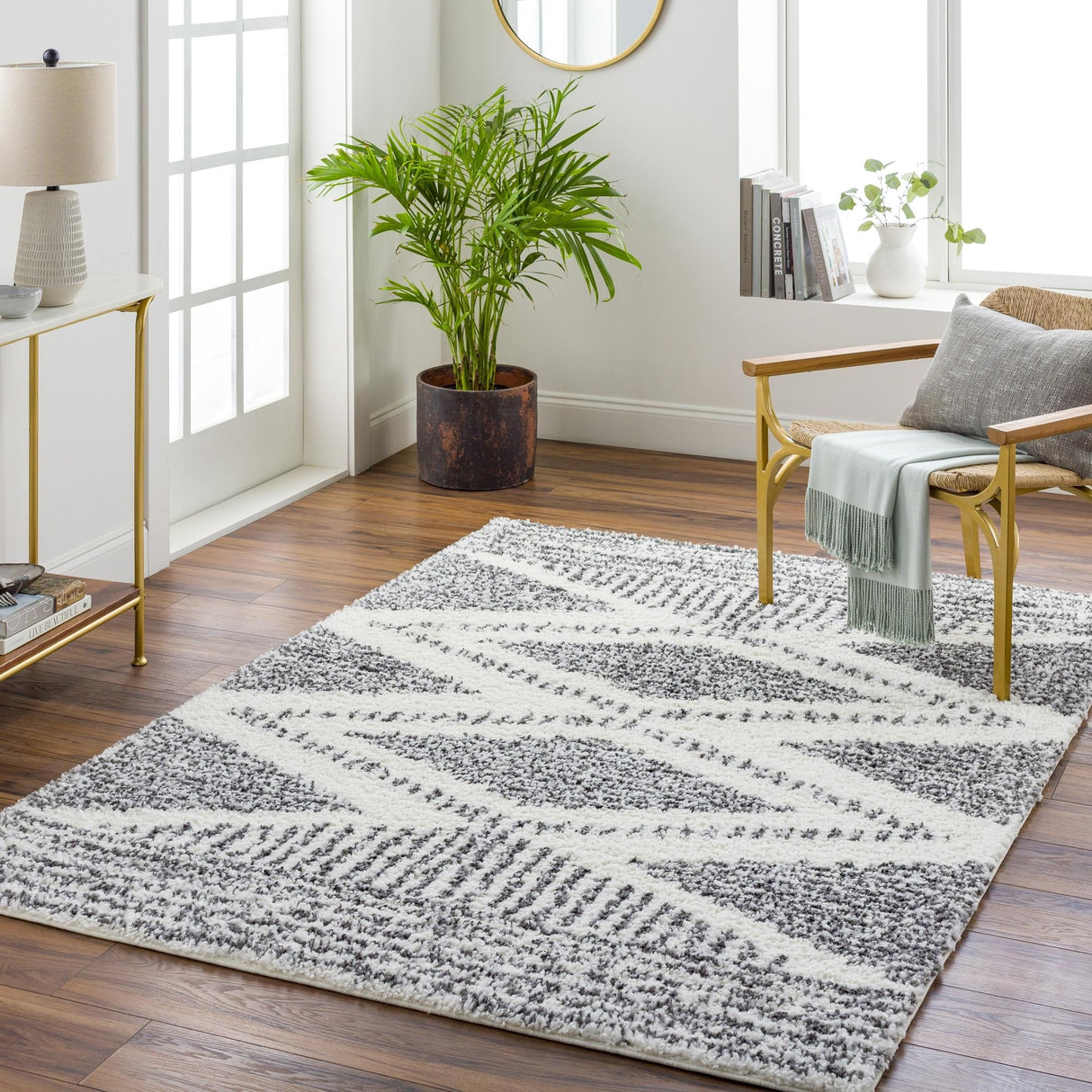Livabliss Deluxe Shag Moroccan Tribal Area Rug