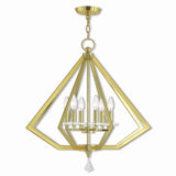 Livex Lighting Diamond-shape 6-light Polished Brass Indoor Chandelier