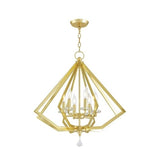Livex Lighting Diamond-shape 6-light Polished Brass Indoor Chandelier