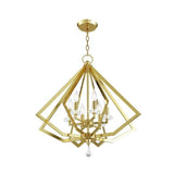 Livex Lighting Diamond-shape 6-light Polished Brass Indoor Chandelier