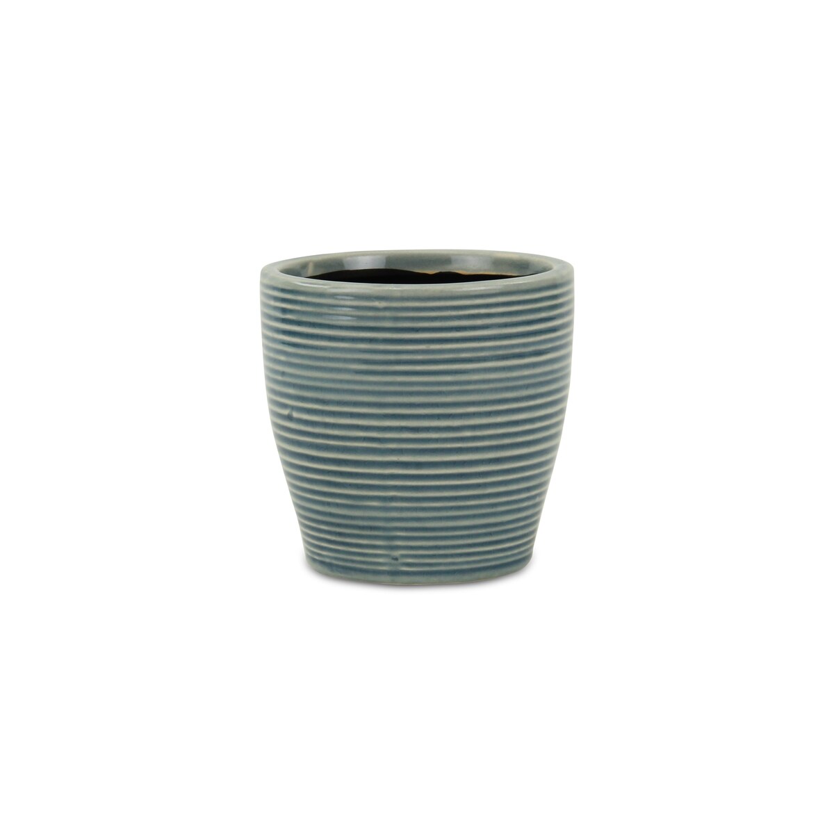 Livia Blue Ceramic Rippled Pot