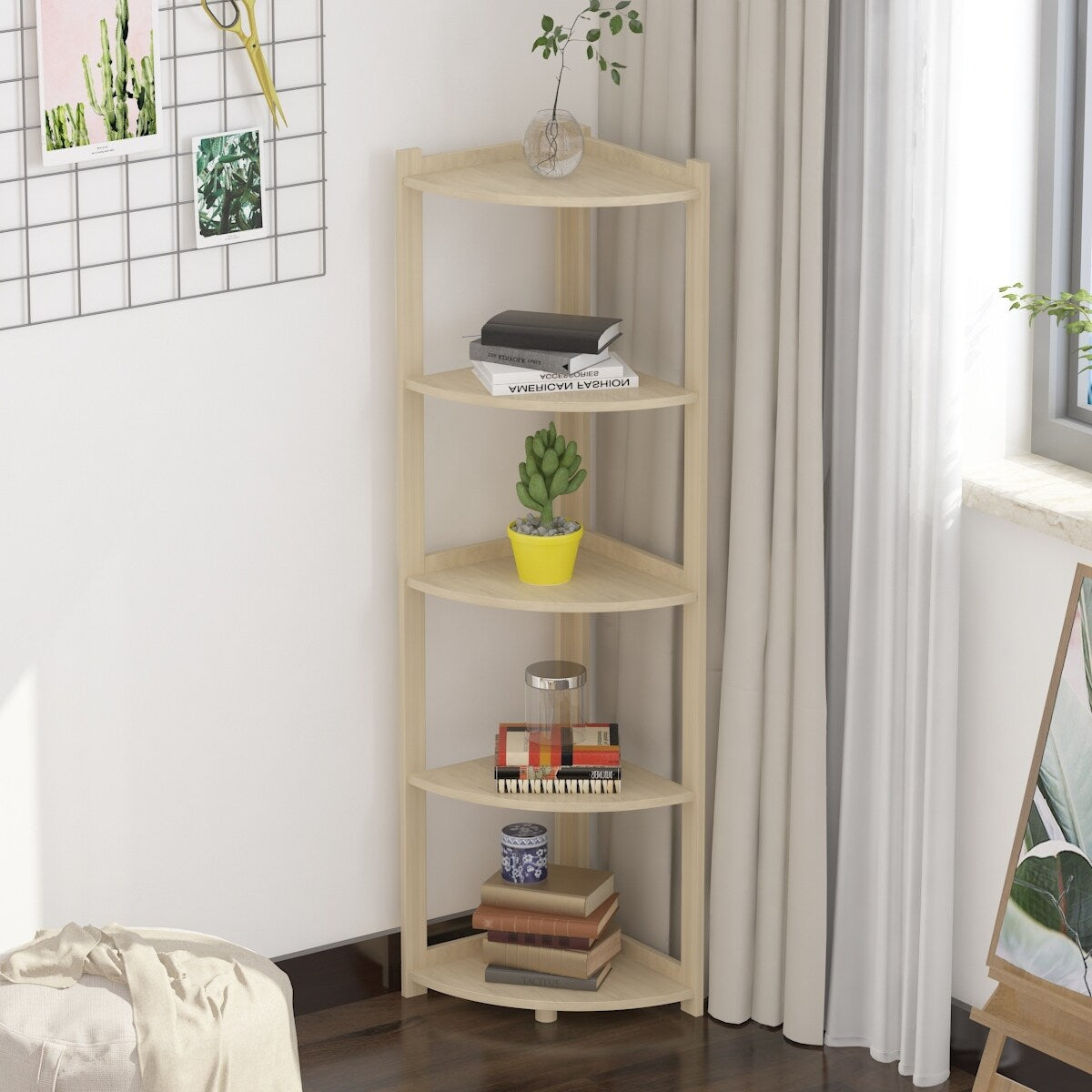 Corner Bookshelves Bookcase Shelves Storage Rack Bookshelf