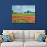 Living Coral Poppy Field by Alexi Fine Canvas Art Print