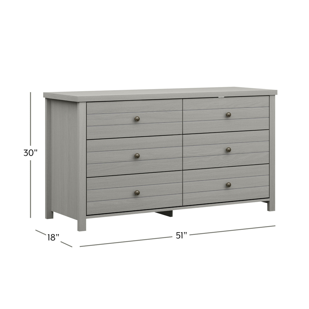 Living Essentials by Hillsdale Harmony Wood 6 Drawer Dresser