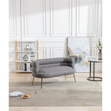 Living Room Accent Chair Breathable Plush Touch Fabric Lounge Chair & Tufted Cushions Arm Chairs with Stainless Steel Legs