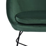 Living Room Accent Chair Fashion Velvet Fabric Upholstery Armchair & Rounded Seat with X Shape Iron Frame Legs