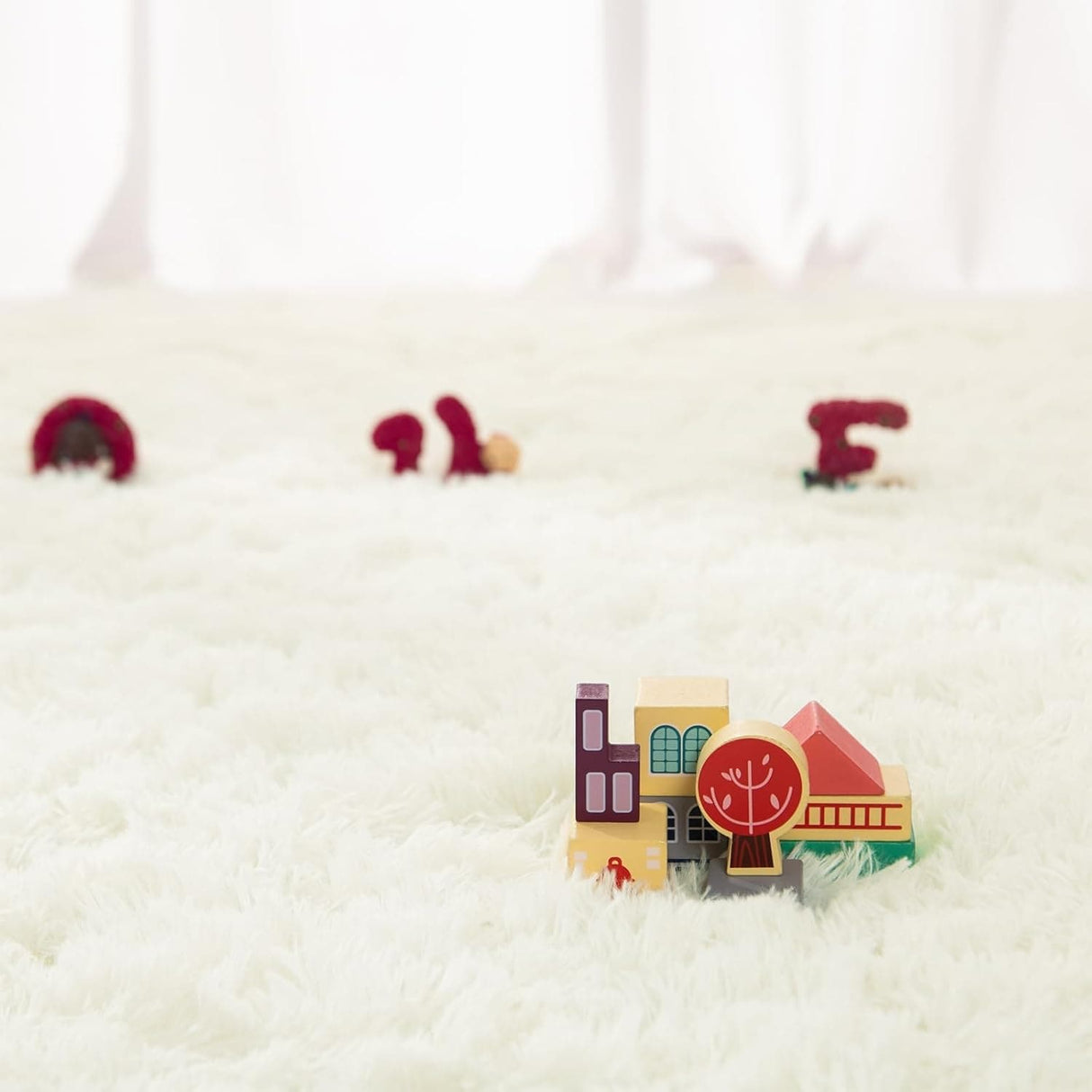 Living Room Bedroom Super Soft Pile Area Rug, Modern Shaggy Rugs, Non-Slip Pile Rugs for Kids