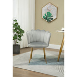 Living Room Chair/Dining Chairs Teddy Fabric Padded Seat with Cozy Backrest and Metal Leg