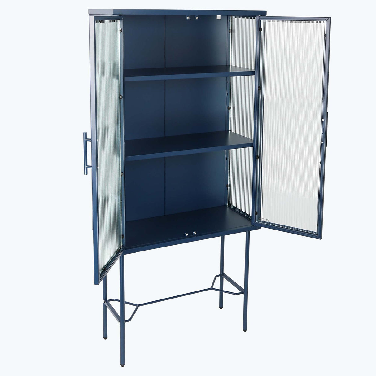 Living Room Display Cabinet with 2 Glass Doors with Adjustable Shelves