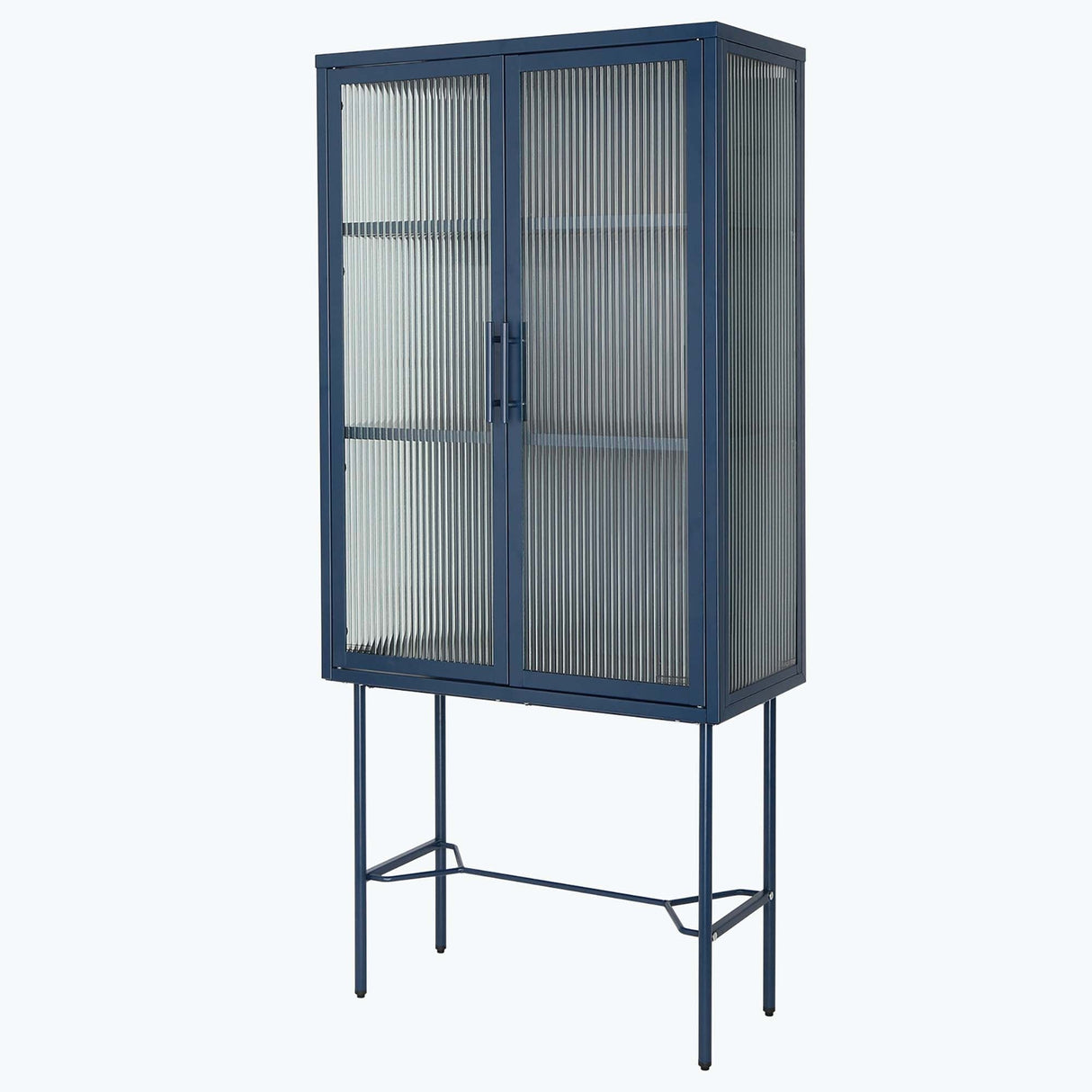 Living Room Display Cabinet with 2 Glass Doors with Adjustable Shelves