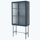 Living Room Display Cabinet with 2 Glass Doors with Adjustable Shelves