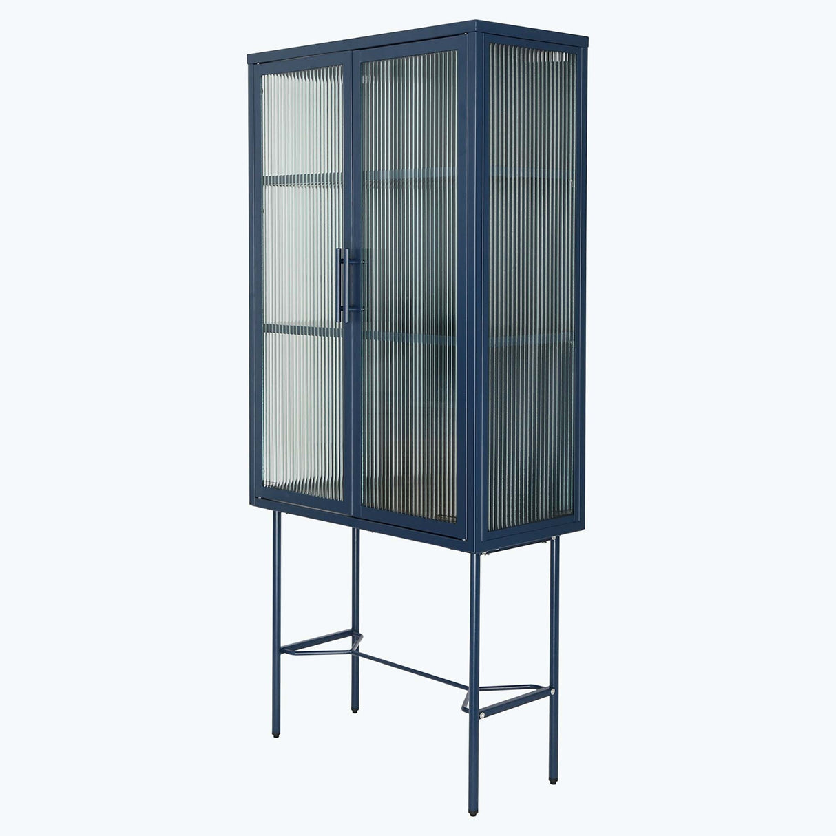 Living Room Display Cabinet with 2 Glass Doors with Adjustable Shelves