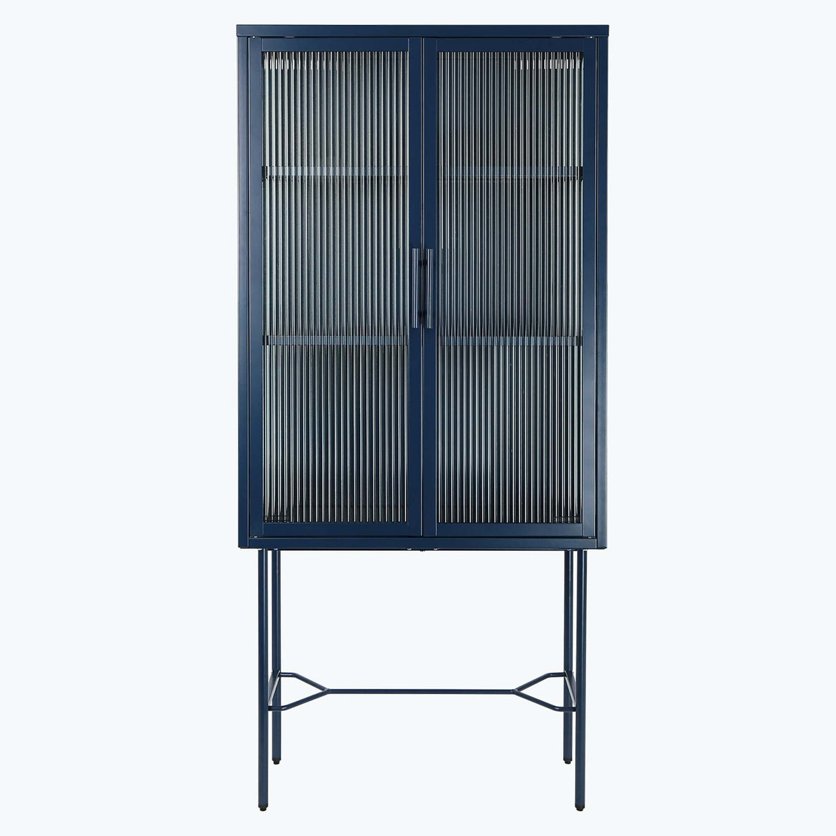 Living Room Display Cabinet with 2 Glass Doors with Adjustable Shelves
