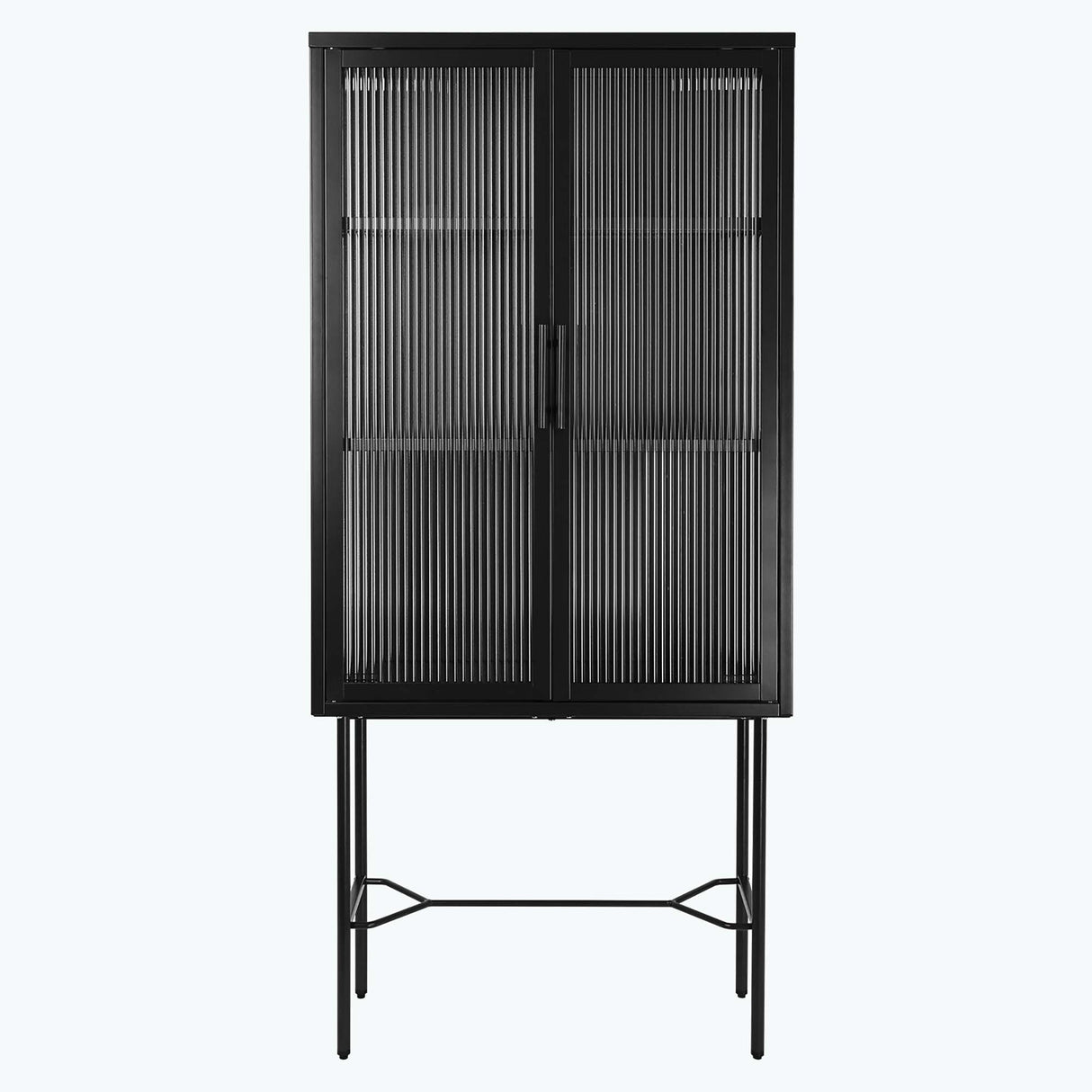 Living Room Display Cabinet with 2 Glass Doors with Adjustable Shelves