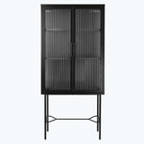 Living Room Display Cabinet with 2 Glass Doors with Adjustable Shelves