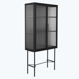 Living Room Display Cabinet with 2 Glass Doors with Adjustable Shelves