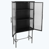 Living Room Display Cabinet with 2 Glass Doors with Adjustable Shelves