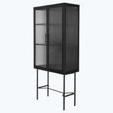Living Room Display Cabinet with 2 Glass Doors with Adjustable Shelves