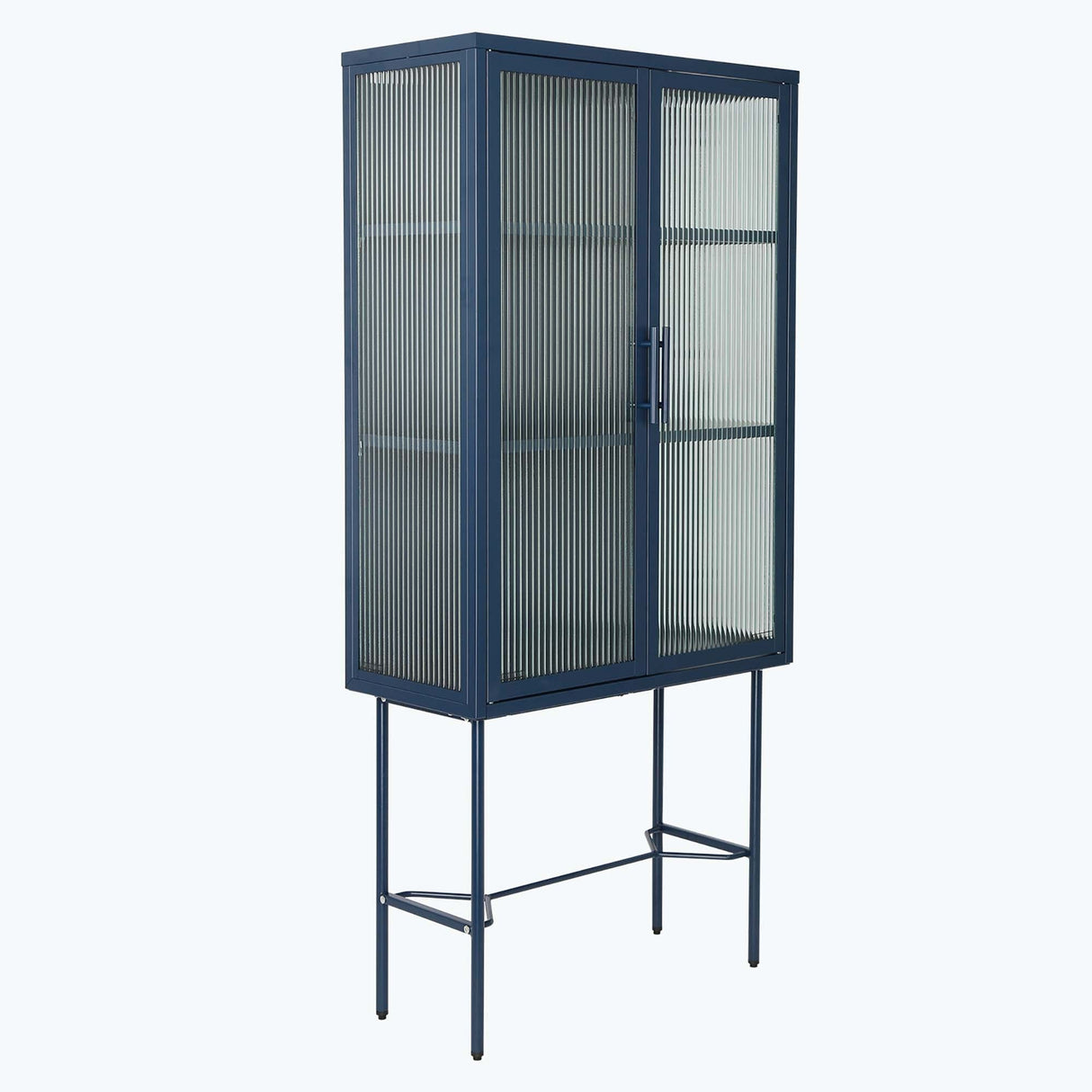 Living Room Display Cabinet with 2 Glass Doors with Adjustable Shelves