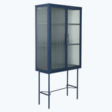 Living Room Display Cabinet with 2 Glass Doors with Adjustable Shelves