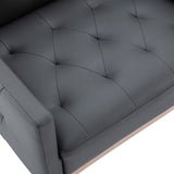 Living Room Furniture Accent Chair Leisure Single Sofa Living Room Chairs with Rose Golden Feet, White PU