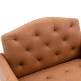 Living Room Furniture Accent Chair Leisure Single Sofa Living Room Chairs with Rose Golden Feet, White PU