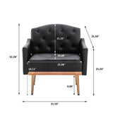 Living Room Furniture Accent Chair Leisure Single Sofa Living Room Chairs with Rose Golden Feet, White PU