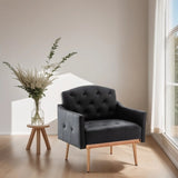 Living Room Furniture Accent Chair Leisure Single Sofa Living Room Chairs with Rose Golden Feet, White PU