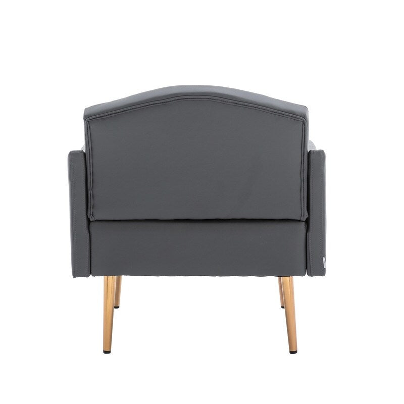 Living Room Furniture Accent Chair Leisure Single Sofa Living Room Chairs with Rose Golden Feet, White PU