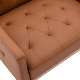 Living Room Furniture Accent Chair Leisure Single Sofa Living Room Chairs with Rose Golden Feet, White PU