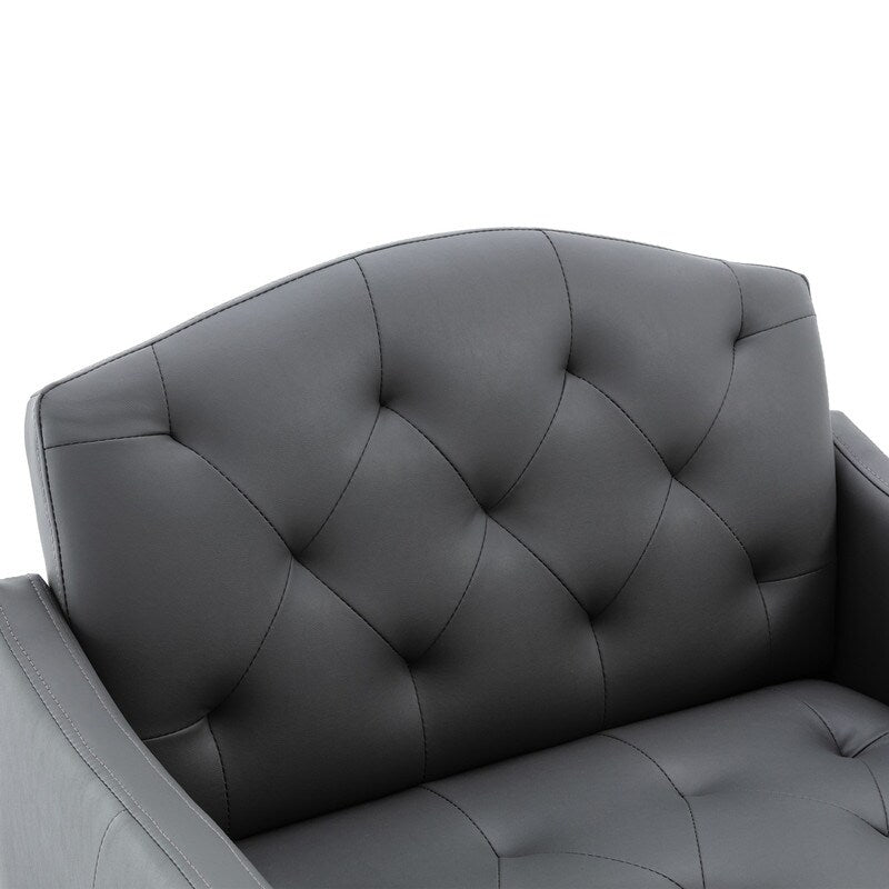 Living Room Furniture Accent Chair Leisure Single Sofa Living Room Chairs with Rose Golden Feet, White PU