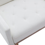 Living Room Furniture Accent Chair Leisure Single Sofa Living Room Chairs with Rose Golden Feet, White PU