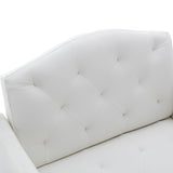 Living Room Furniture Accent Chair Leisure Single Sofa Living Room Chairs with Rose Golden Feet, White PU