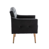 Living Room Furniture Accent Chair Leisure Single Sofa Living Room Chairs with Rose Golden Feet, White PU