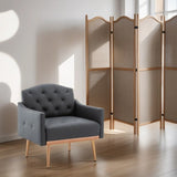 Living Room Furniture Accent Chair Leisure Single Sofa Living Room Chairs with Rose Golden Feet, White PU