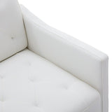 Living Room Furniture Accent Chair Leisure Single Sofa Living Room Chairs with Rose Golden Feet, White PU