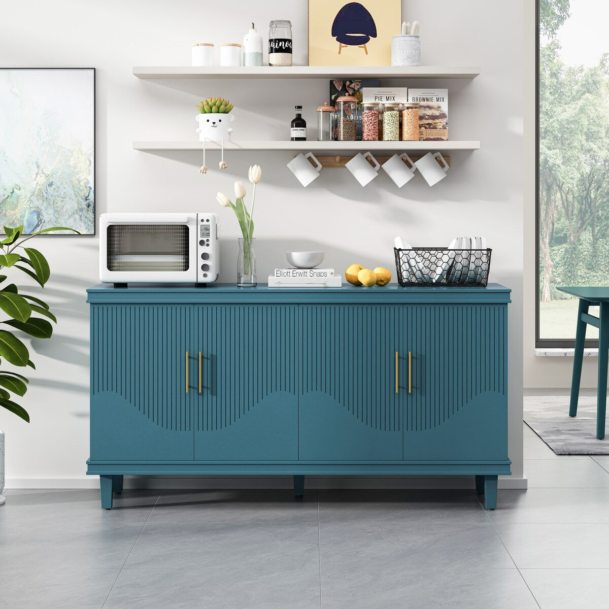 Living Room Large Size 4-Door Cabinet