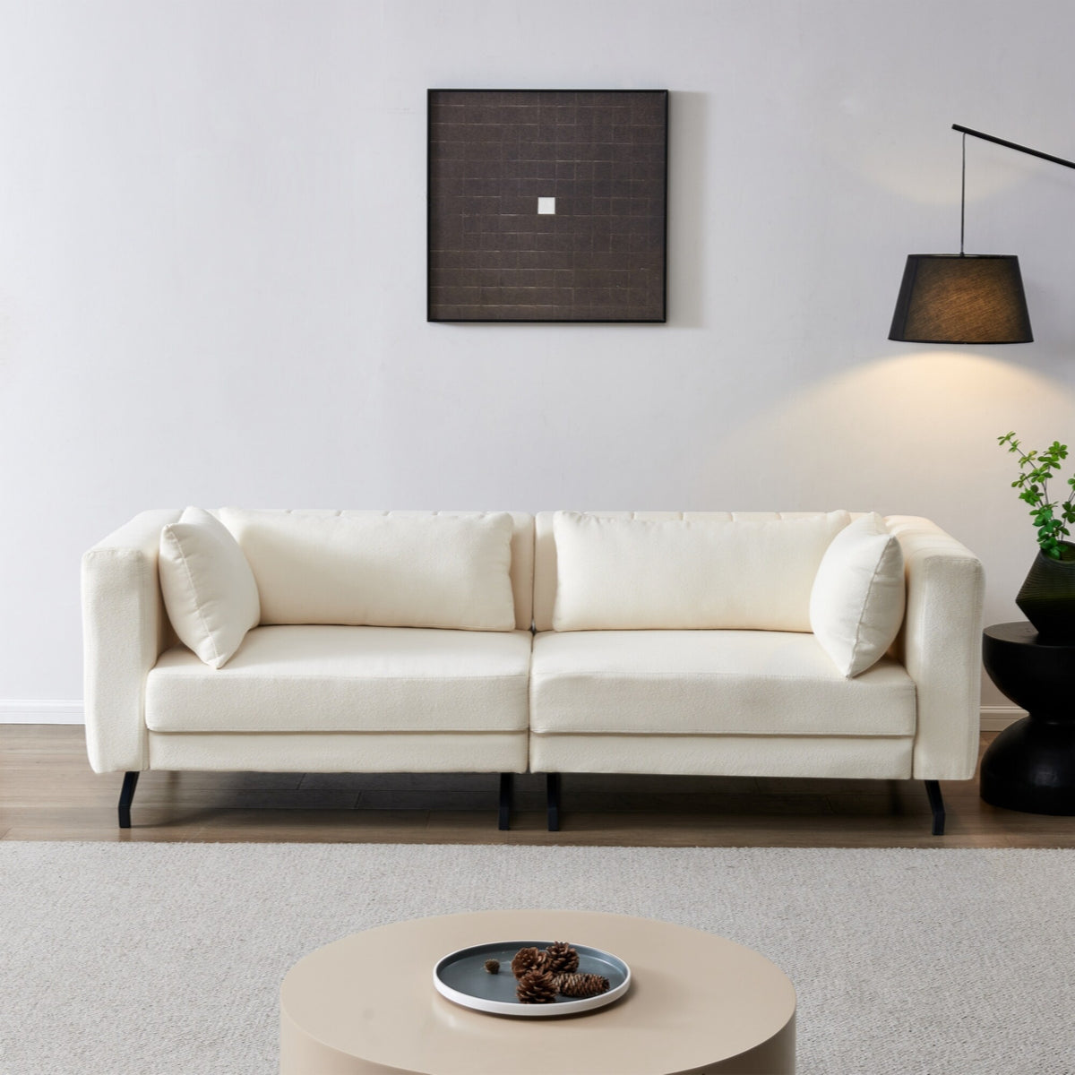 Living Room Sofa Couch with Metal Legs Fabric