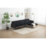 Living Room Sofa Set Modern Accent Sectional Sofa Upholstered Convertible Sofa Sleeper Bed Couch with Split Back & Metal Legs