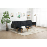 Living Room Sofa Set Modern Accent Sectional Sofa Upholstered Convertible Sofa Sleeper Bed Couch with Split Back & Metal Legs