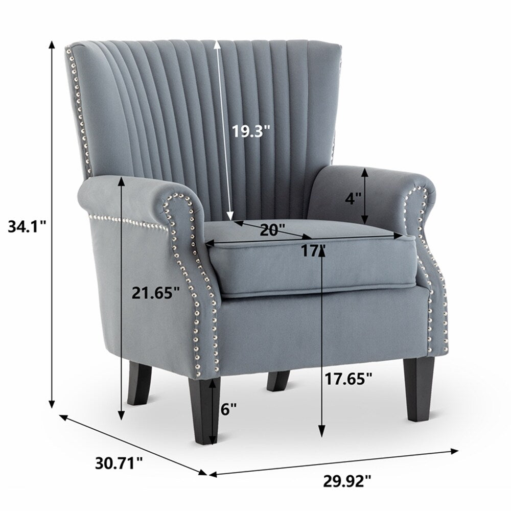 Living Room Tufted Wingback Chair Accent Chair