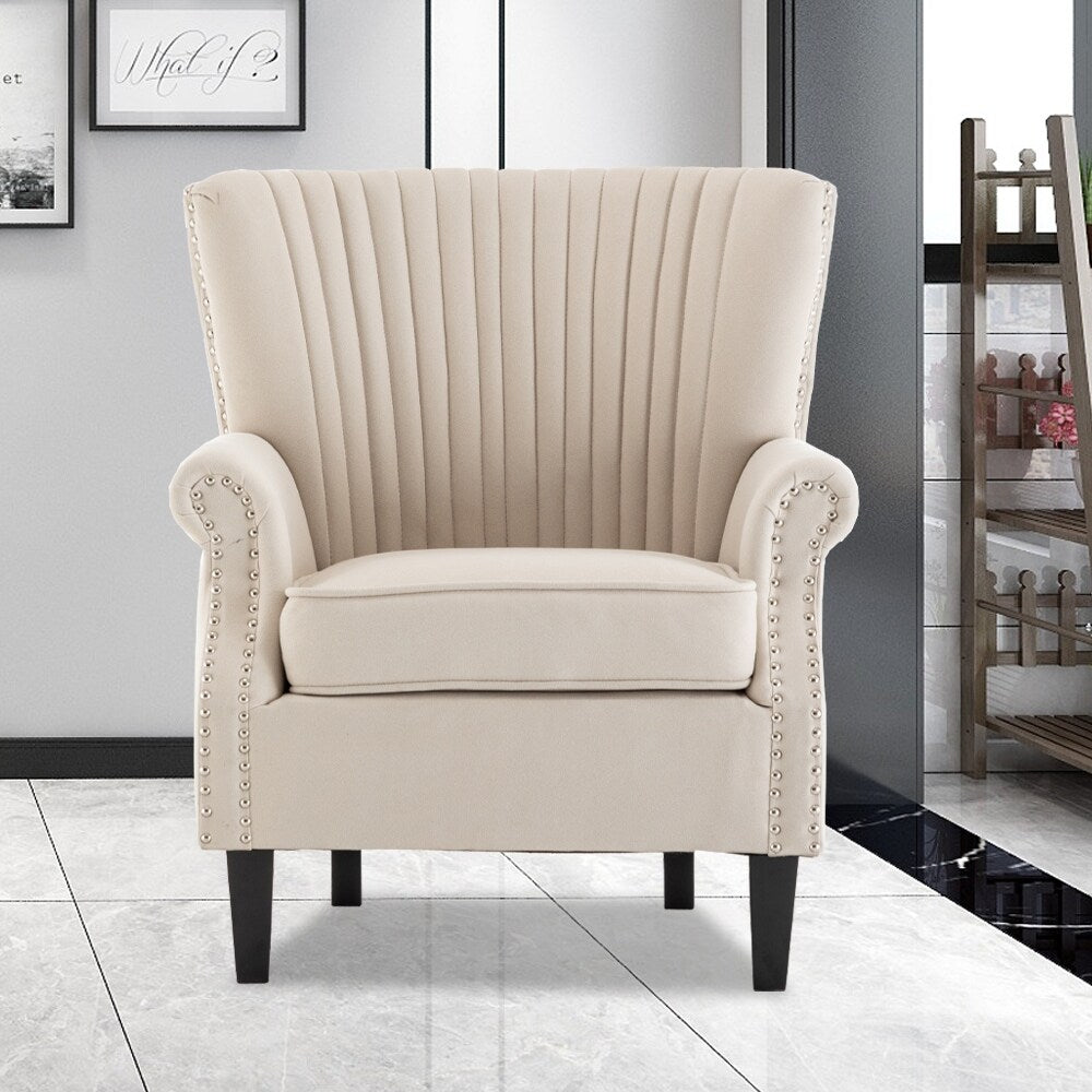 Living Room Tufted Wingback Chair Accent Chair