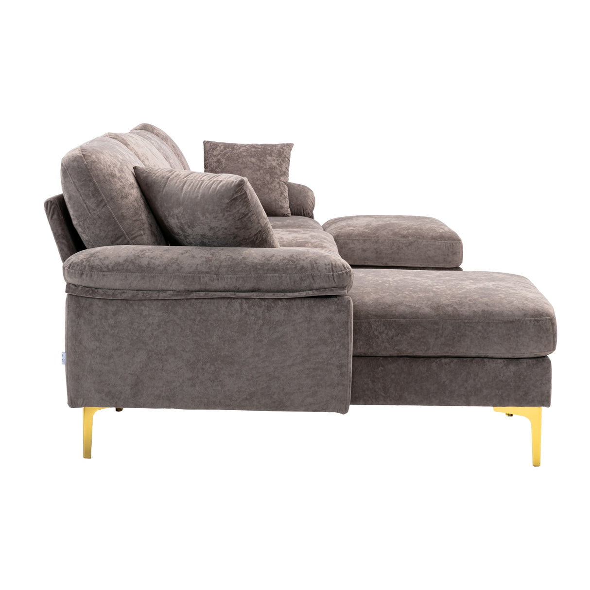 Living Room U-shape Sectional Sleeper Sofa with Chaise and Ottoman, Recliner Sofa with Removable Cushions and Pillows