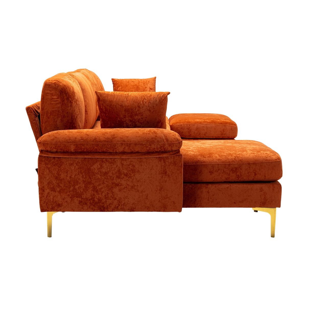 Living Room U-shape Sectional Sleeper Sofa with Chaise and Ottoman, Recliner Sofa with Removable Cushions and Pillows