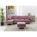 Living Room U-shape Sectional Sleeper Sofa with Chaise and Ottoman, Recliner Sofa with Removable Cushions and Pillows